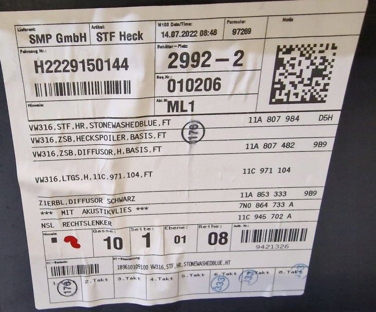 VW ID.4 LED ZDERZAK LD5H TYŁ TYLNY 4PDC 11A807521