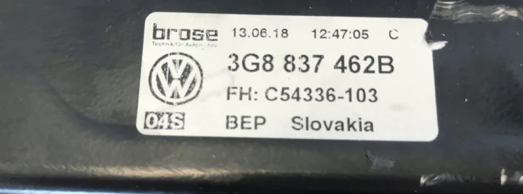 VW ARTEON MECHANIZM SZYBY PRAWY PRZÓD 3G8837462B