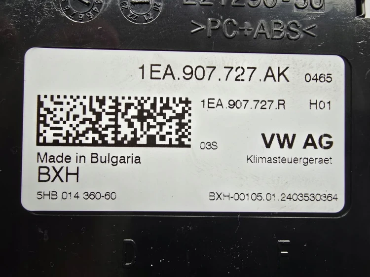 VW AUDI SKODA SEAT MODUŁ STEROWNIK KLIMATYZACJI 1EA907727AK