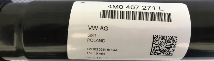 VW SKODA SEAT AUDI PÓŁOŚ PRZÓD 4M0407721L