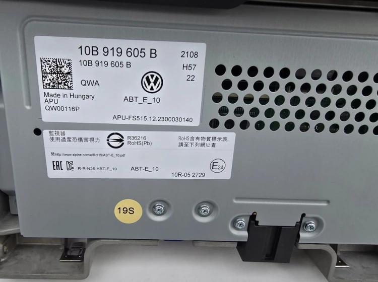 VW BUZZ ID.3 ID.4 Wyświetlacz panel sterowania ekranem dotykowym 10B919605B