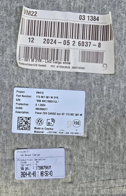 Podsufitka 1T5867501 M 2YR VW ID BUZZ ID.BUZZ CARGO
