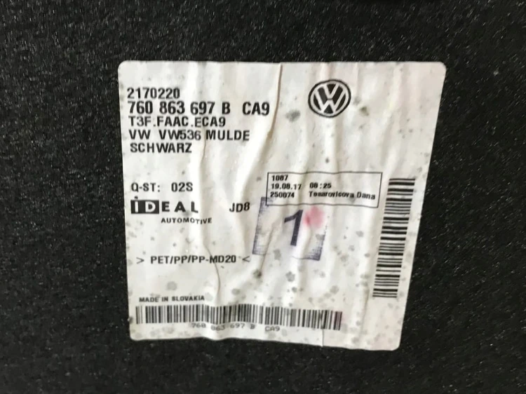 VW TOUAREG III WYKŁADZINA BAGAŻNIKA 760863697B