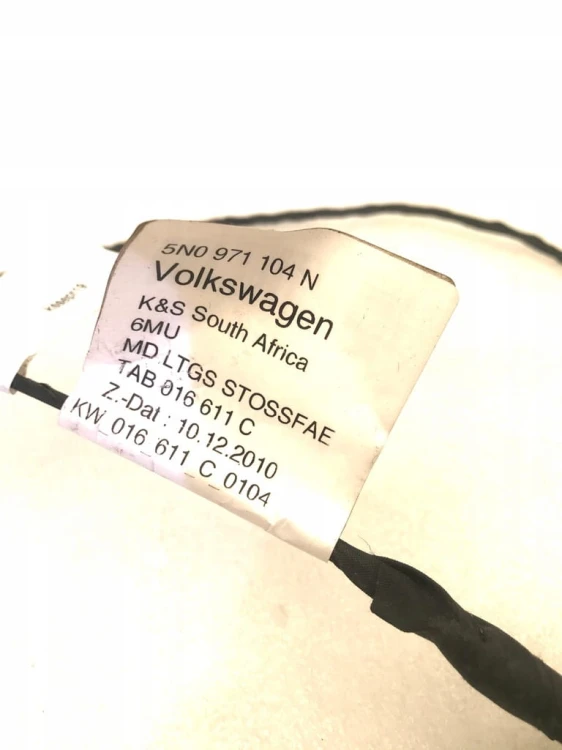 VW TIGUAN INSTALACJA ZDERZAKA TYŁ LAMPK 5N0971104N