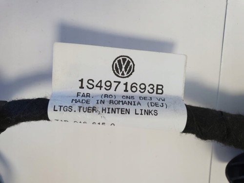 VW UP CITIGO MII WIĄZKA DRZWI LEWY TYŁ 1S4971693B