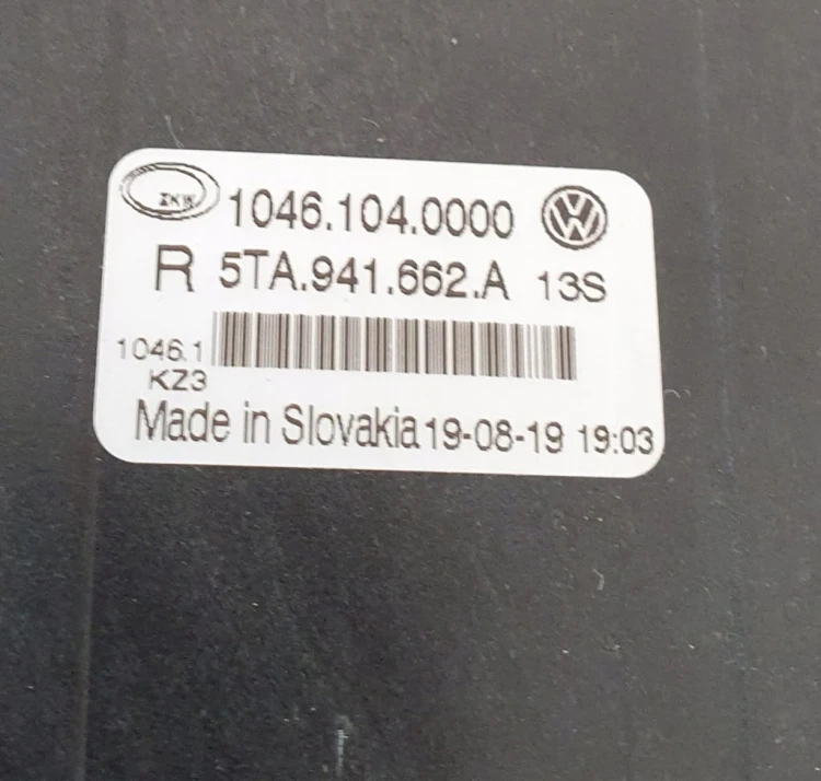 VW TOURAN II HALOGEN NOWY PRAWY 5TA941662A NOWE ORYGINALNE OEM