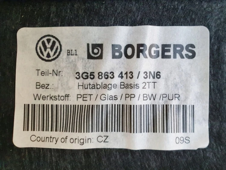 VW PASSAT B8 SEDAN PÓŁKA TYŁ 3G5863413 / 3N6