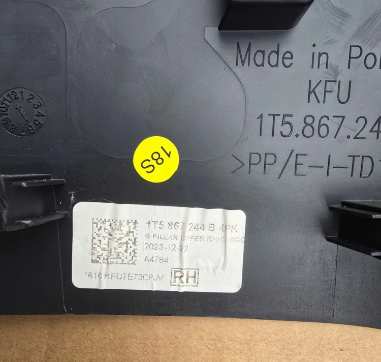 VW ID BUZZ CARGO POSZYCIE SŁAUPKA ŚROKOWEGO GÓRA PASY PRAWA 1T3868312A