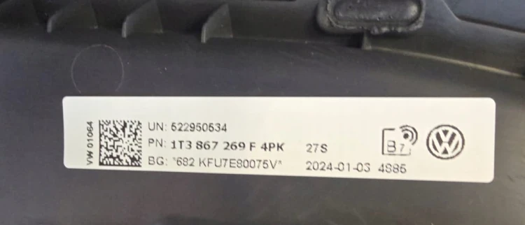 VW ID BUZZ CARGO OSŁONA POSZYCIE SLUPKA LEWE 1T3867233B 1T3867269F