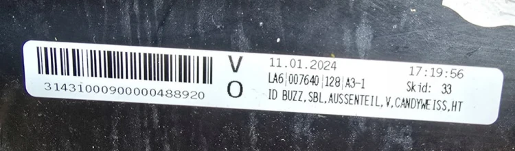 VW ID BUZZ MASKA POKRYWA SILNIKA BIAŁA CANDYWEISS LB9A 1T3854700