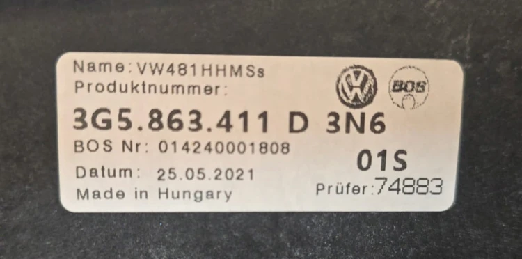 VW PASSAT B8 SEDAN Roleta TYLNEJ SZYBY półka tył bagażnika 3G5863411D