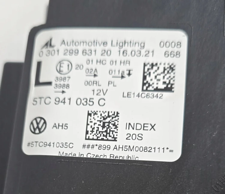 VW TOURAN LAMPA LEWA PRZÓD FULL LED 5TC941035C UK ANGLIK