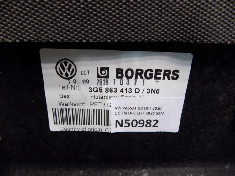 VW PASSAT B8 SEDAN PÓŁKA TYŁ 3G5863413 D