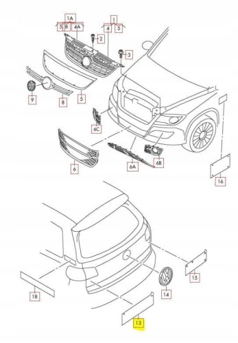 NOWY VW TIGUAN CHROMOWY ZNAK NA KLAPIE BAGAŻNIKA 5N0853687A739