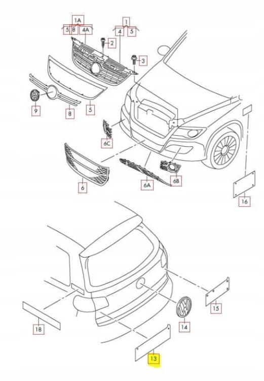 NOWY VW TIGUAN CHROMOWY ZNAK NA KLAPIE BAGAŻNIKA 5N0853687A739