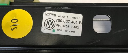 VW TOUAREG III 18- MECHANIZM SZYBY LEWY PRZÓD 760837461B