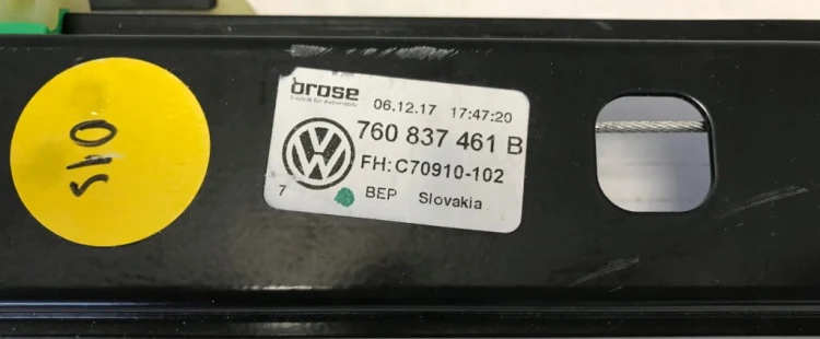 VW TOUAREG III 18- MECHANIZM SZYBY LEWY PRZÓD 760837461B