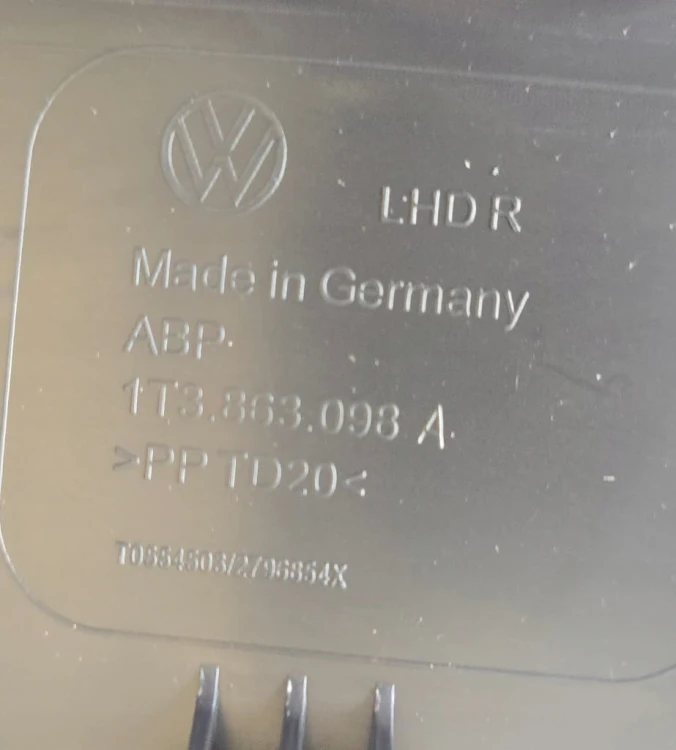 VW ID BUZZ OSŁONA POD DESKĘ KIEROWNICE 1T3863098A PRAWA