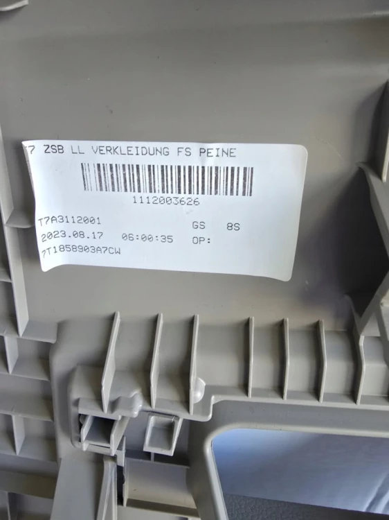 ZAŚLEPKA LEWA SCHOWEK KONSOLI DESKI T7 TRANSPORTER MULTIVAN 7T1858903 A7CW
