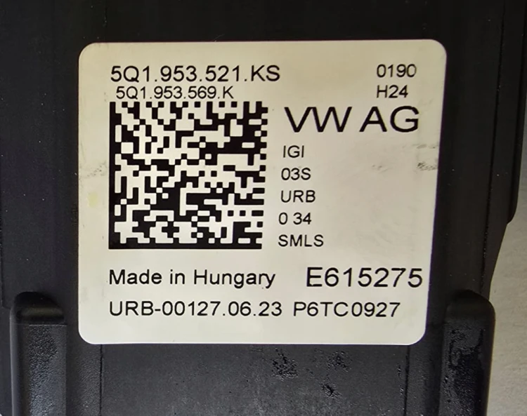 PRZEŁĄCZNIK ŚWIATEŁ WYCIERACZEK TAŚMA VOLKSWAGEN 5Q1953502BA