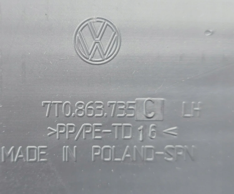 VW T7 MULTIVAN 7T0 OSŁONA STOPIEŃ PODNÓŻEK KRÓTKI STRONA LEWA 7T0863735C