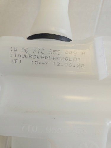 ZBIORNIK ZBIORNICZEK PŁYNU SPRYSKIWACZY T7 MULTIVAN TRANSPORTER 7T0955449A
