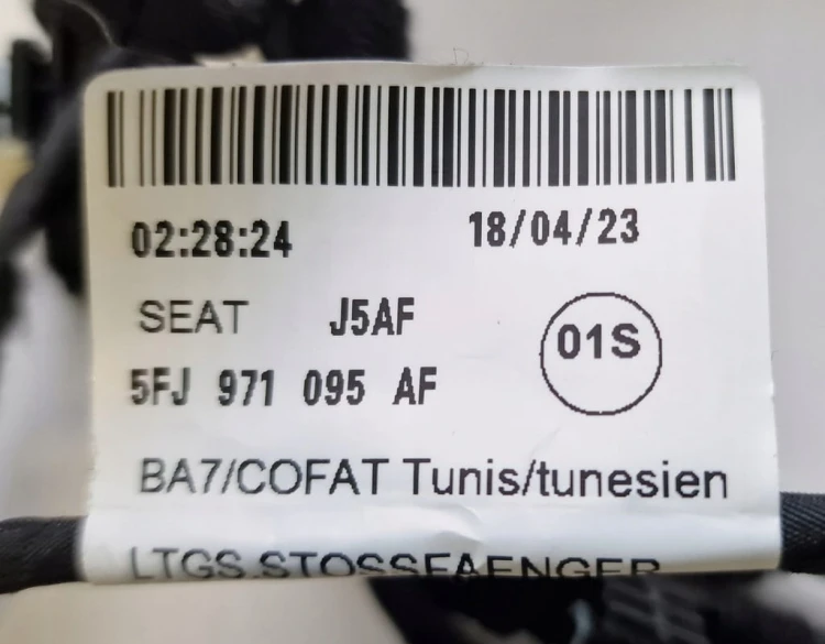 SEAT TARRACO WIĄZKA ZDERZAKA PODŁACZENIE RADAR HALOGENY PRZÓD 5FJ971095AF