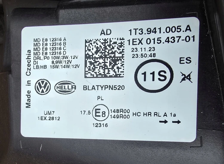 VW ID BUZZ PRZEDNIA LEWA LAMPA REFLEKTOR FULL LED 1T3941005A KOMPLETNA
