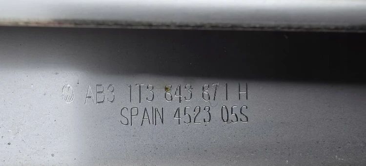 VW ID BUZZ CARGO PROWADNICA SZYNA DRZWI BOCZNA LEWA 1T3843871H