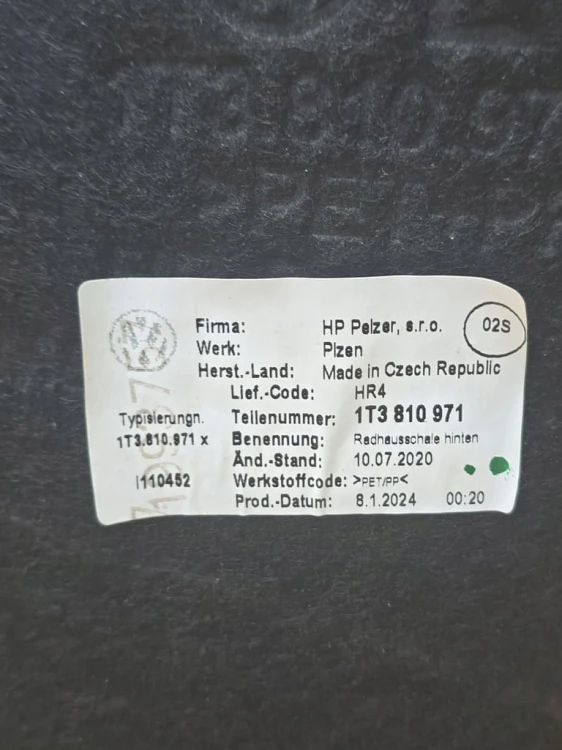 VW ID BUZZ NADKOLE LEWY TYLNE NOWE ORYGINALNE 1T3810971