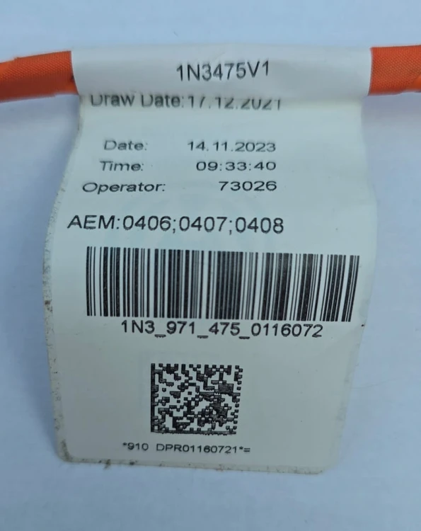 VW ID BUZZ Wiązka przewodów wysokiego napięcia ogrzewania 1N3971475