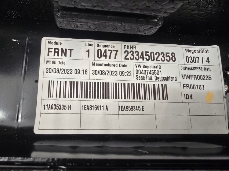 VW ID.4 PAS PRZEDNI WZMOCNIENIE CHŁODNICE CHŁODNICE WENTYLATOR KOMPLET 2023