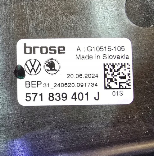 VW TIGUAN III MECHANIZM PODNOSZENIA SZYBY LEWY TYŁ 571839401J
