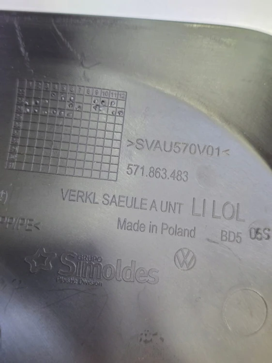 VW TIGUAN III OSŁONA POSZYCIE PRÓG LEWY Dźwignia MASKI 571863483
