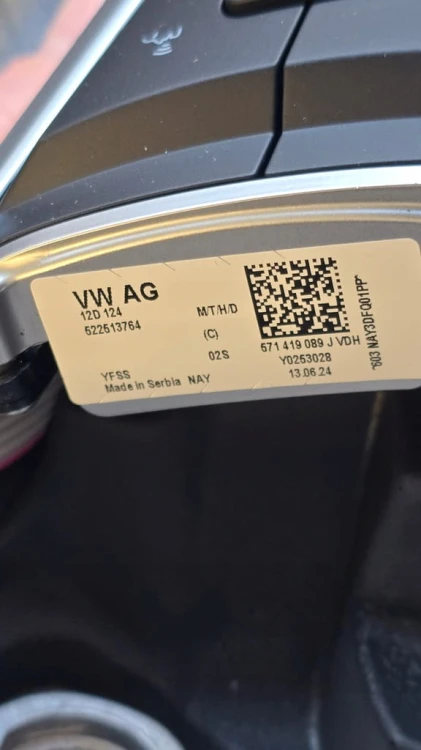 VW TIGUAN III WIELOFUNKCYJNA SKÓRZANA KIEROWNICA 571419089J VDH