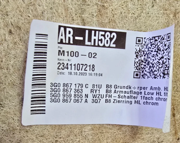 VW PASSAT B8 TAPICERKA BOCZEK DRZWI LEWY TYŁ SKÓRA CZARNA AMBIENTE GAN