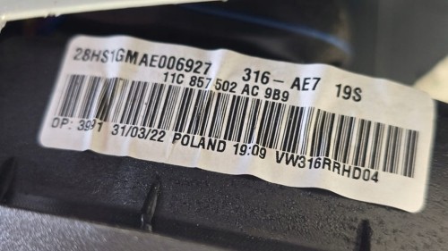 VW ID.4 LUSTERKO PRAWY PRZÓD 11C857502 AC LA7C KAMERA 9+6PIN UK