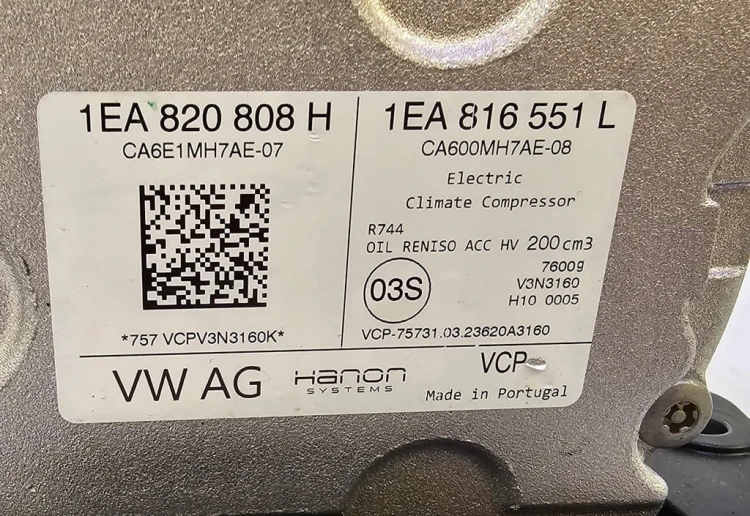 VW ID.4 ID.5 / AUDI Q4 e-TRON SPRĘŻARKA KLIMATYZACJI 1EA820808H 1EA816551L