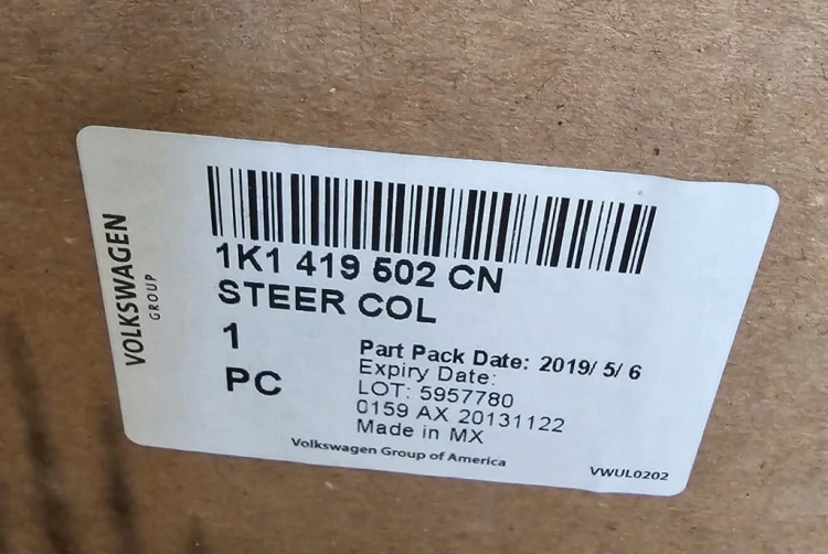 VOLKSWAGEN KOLUMNA KIEROWNICZA 1K1419602CN NOWA OEM
