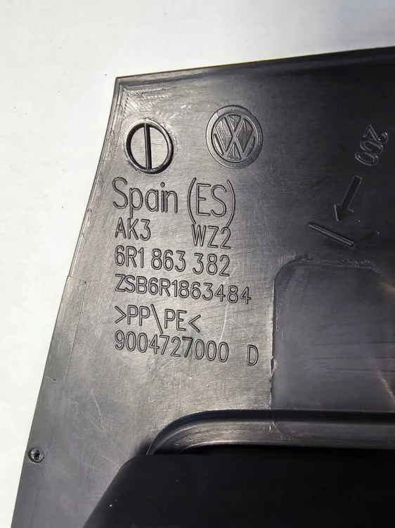 VW POLO V 5 LIFT OSŁONA PROGU SCHOWEK PRZÓD PRAWY 6R1863382 6R1863072