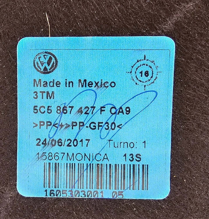 VW BEETLE TAPICERKA BOCZEK BAGAŻNIKA LEWA 5C5867427F