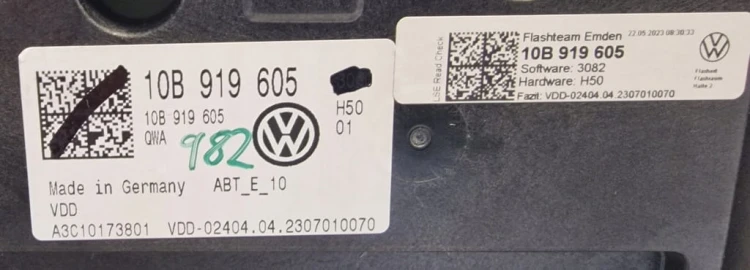 VW ID.3 ID.4 Wyświetlacz panel sterowania ekranem dotykowym 10B919605 NOWY