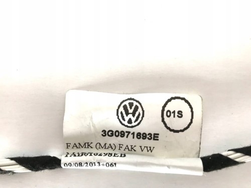VW PASSAT B8 SEDAN WIĄZKA DRZWI LEWY TYŁ 3G0971693